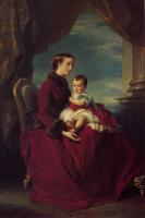 Winterhalter, Franz Xavier - The Empress Eugenie Holding Louis Napoleon the Prince Imperial on her K
